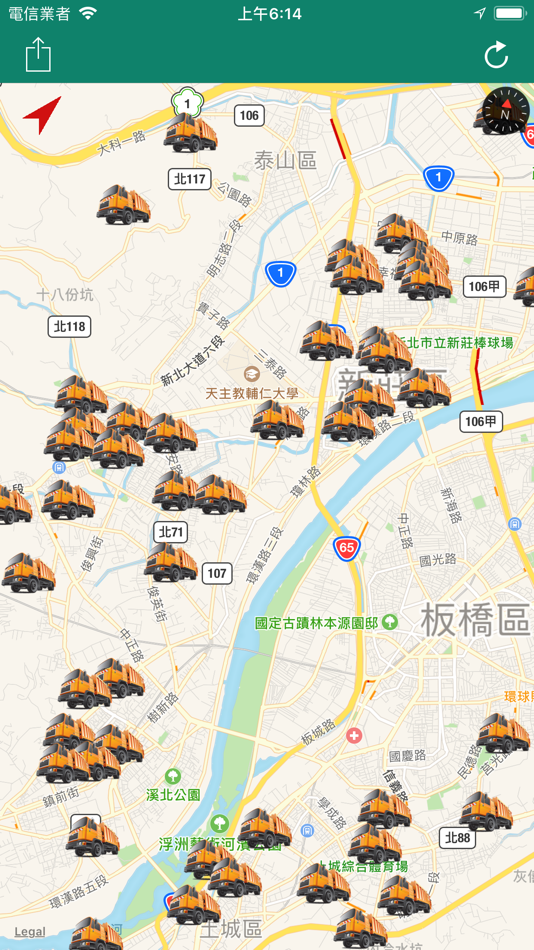 #2. 新北市垃圾車 - 即時位置 (iOS) di: TIEN TA LEE
