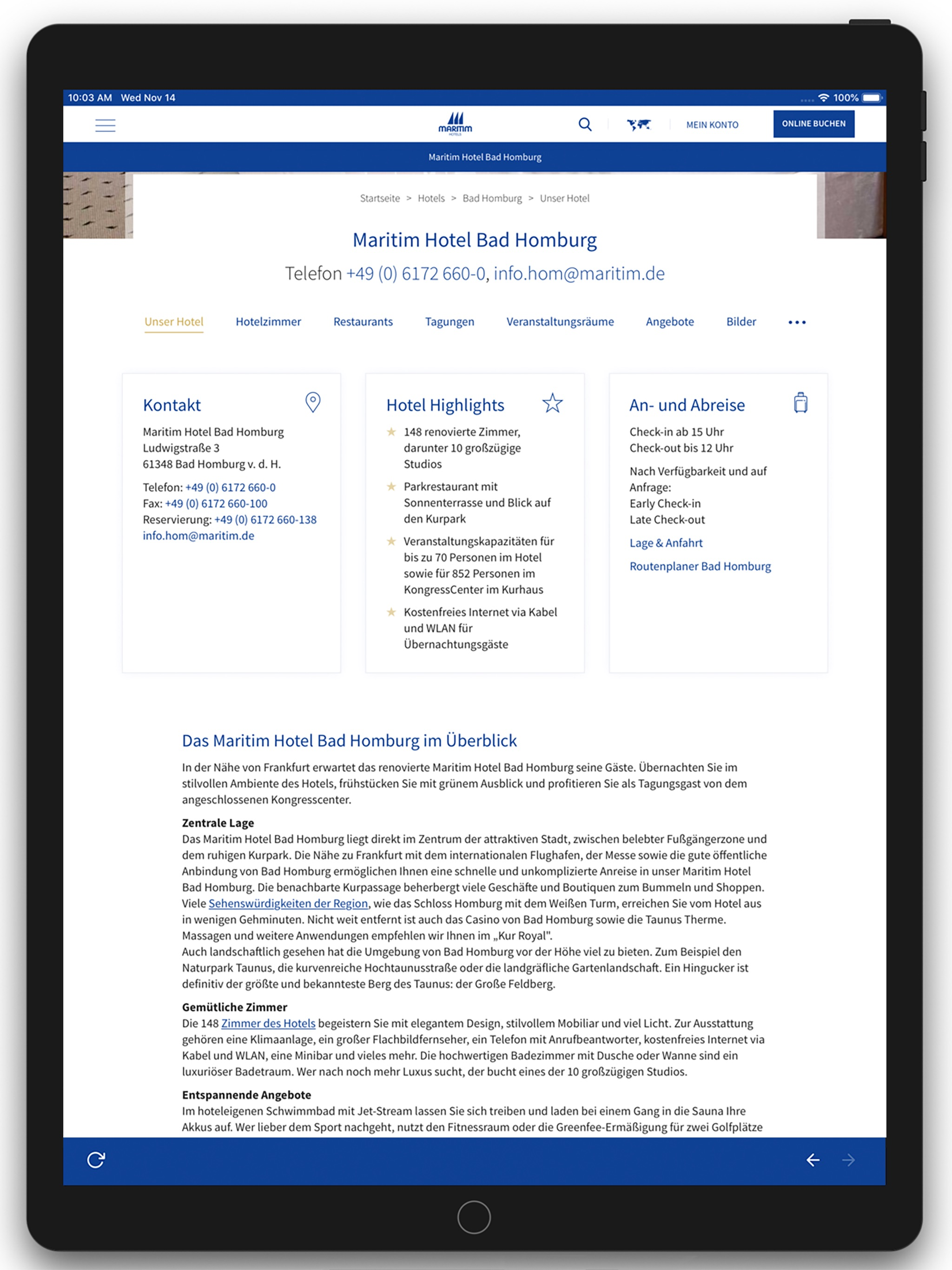 Maritim Hotels App