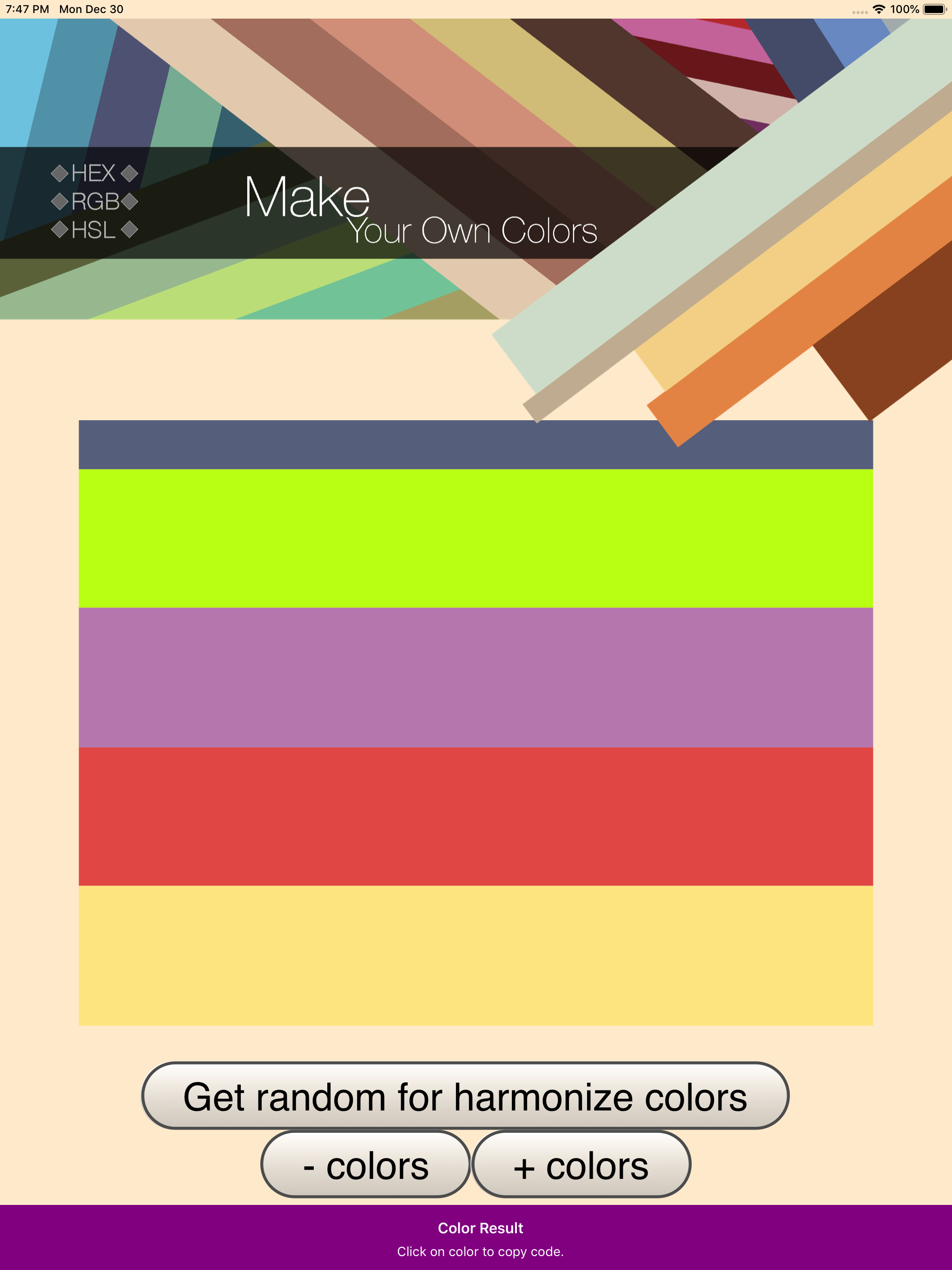 Color Pick - Color selection