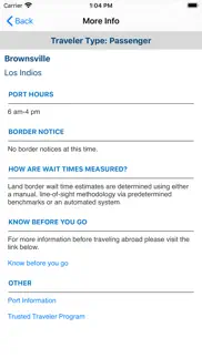 cbp border wait times iphone screenshot 4