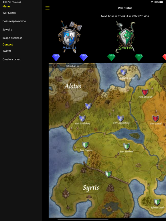 War Status for Regnum iPad screenshot 5 - Utilities app
