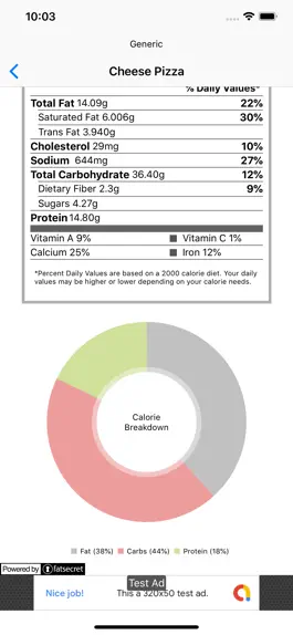 Game screenshot Nutrition Info hack