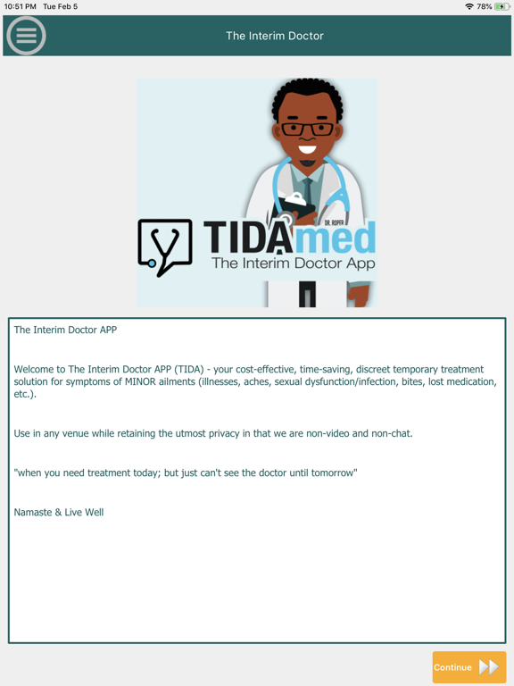TIDAmed - Doctor App iPad screenshot 1 - Health & Fitness app