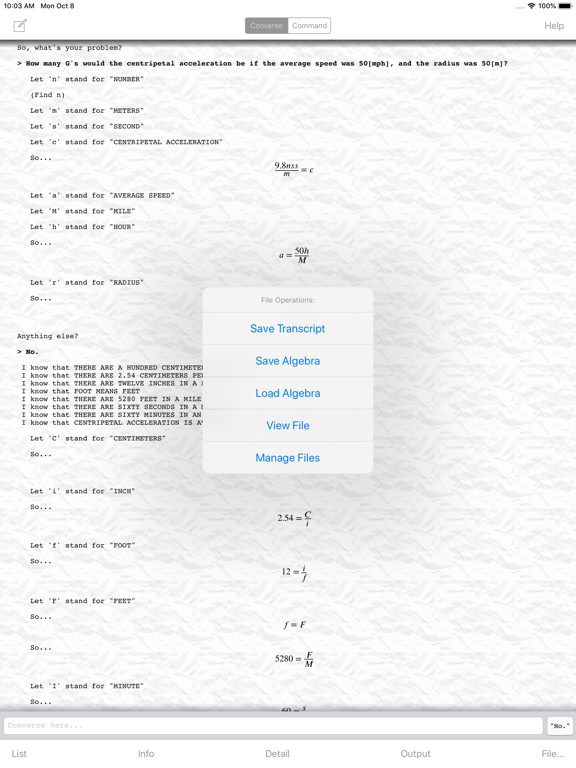 AutoMathic iPad screenshot