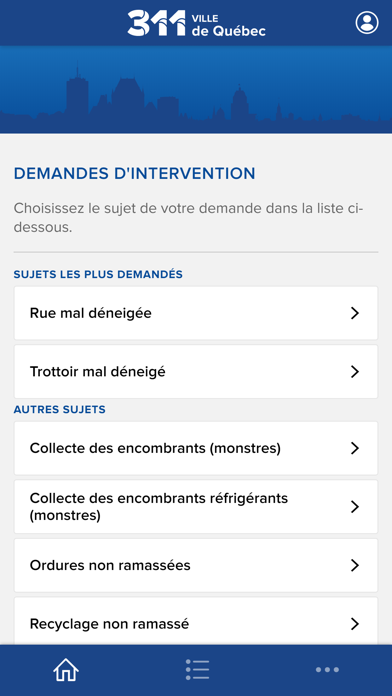 311 Ville de Québec Screenshot