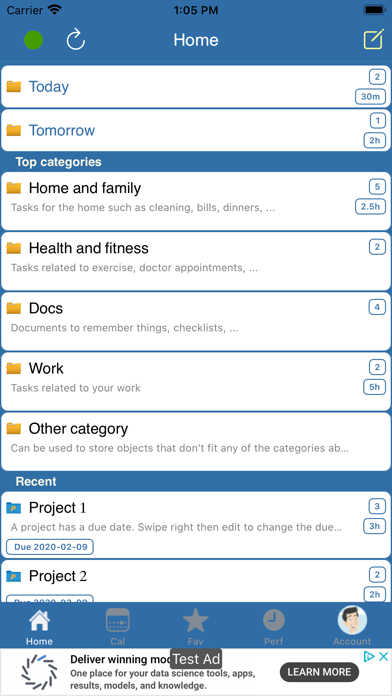 PlanGTD: Todo, Task & Project iPhone screenshot 1 - Productivity app