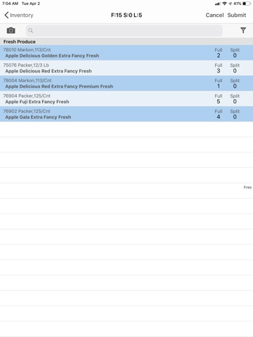 TRACS Inventory iPad screenshot