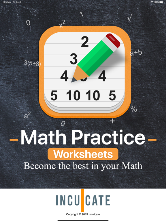 Math Practice Worksheets iPad screenshot 1 - Education app