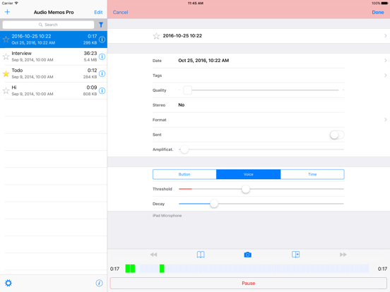 Screenshot #1 for Audio Memos Pro