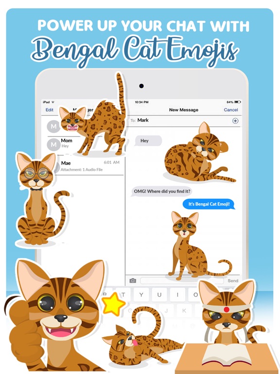 Screenshot #6 pour Bengal Cat Stickers Collection