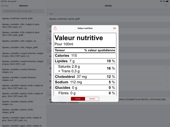 Screenshot #4 pour Nutriments Canada
