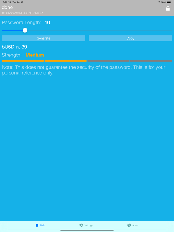 #1 Password Generator iPad screenshot 6 - Productivity app