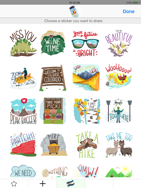 Official Colorado Stickers iPad screenshot