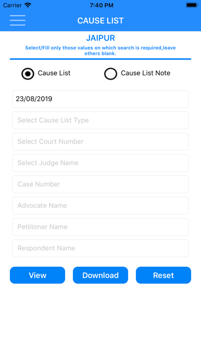 Rajasthan High Court Screenshot