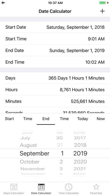 Days + Date + Time Calculator