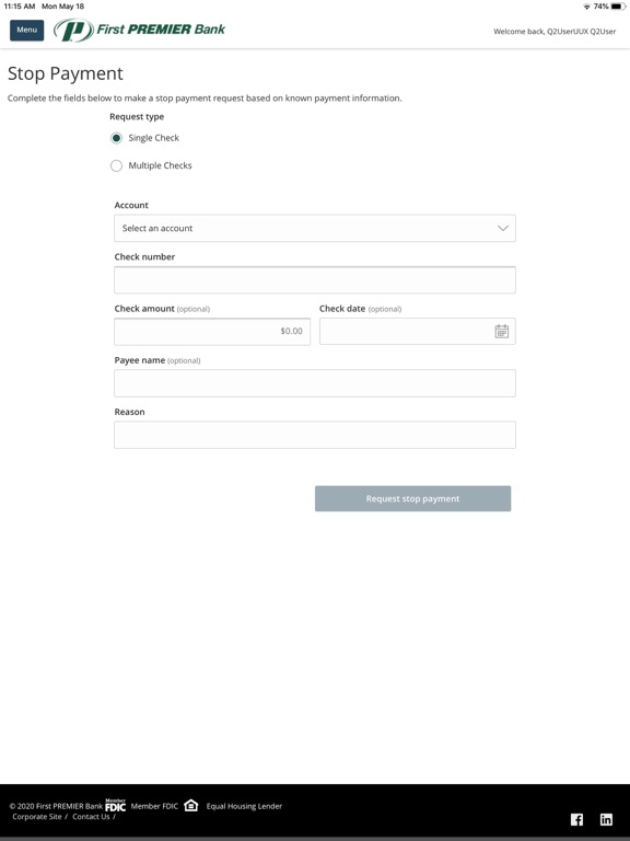 First PREMIER Mobile Banking iPad screenshot 4 - Finance app