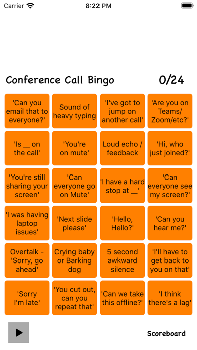 Screenshot #1 pour Conf Call Bingo
