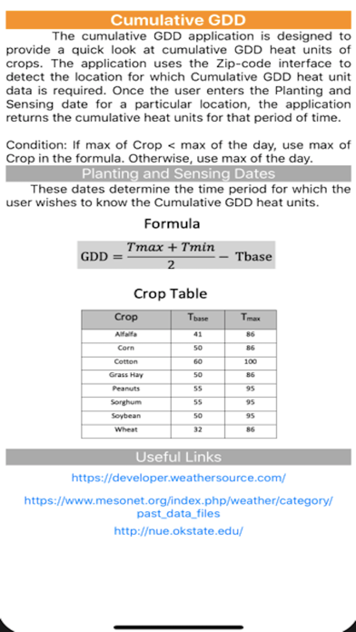 Growing Degree Days Calculator iPhone screenshot