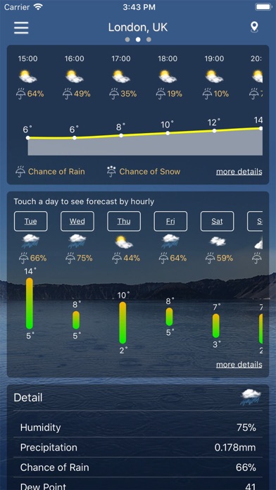 気象 : の天気予報 Pro screenshot1