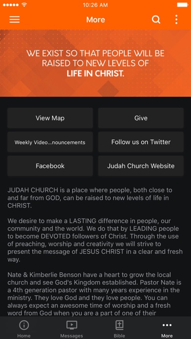 Judah Church App. Screenshot