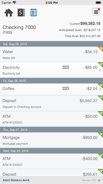 FFBW Business Banking Screenshot
