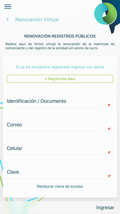 Cámara de Comercio de Pereira Screenshot