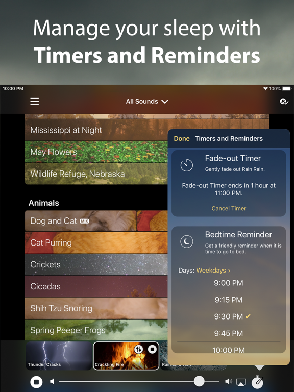 Rain Rain Sleep Sounds iPad screenshot 5 - Health & Fitness app