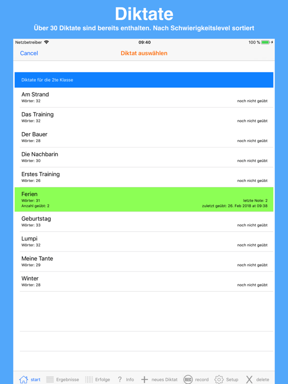 Diktat Trainer iPad screenshot 6 - Education app