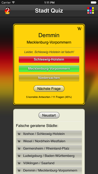City Quiz Germany Screenshot
