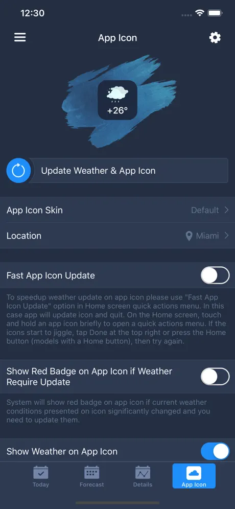 Weather on Icon