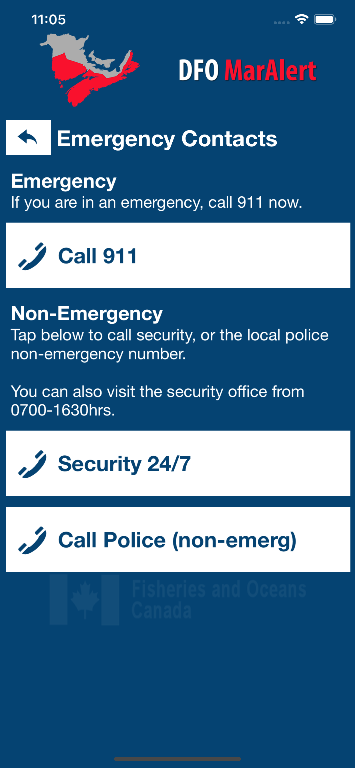 DFO MarAlert screenshot 2