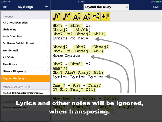 Screenshot #4 pour Song Compose and Transpose
