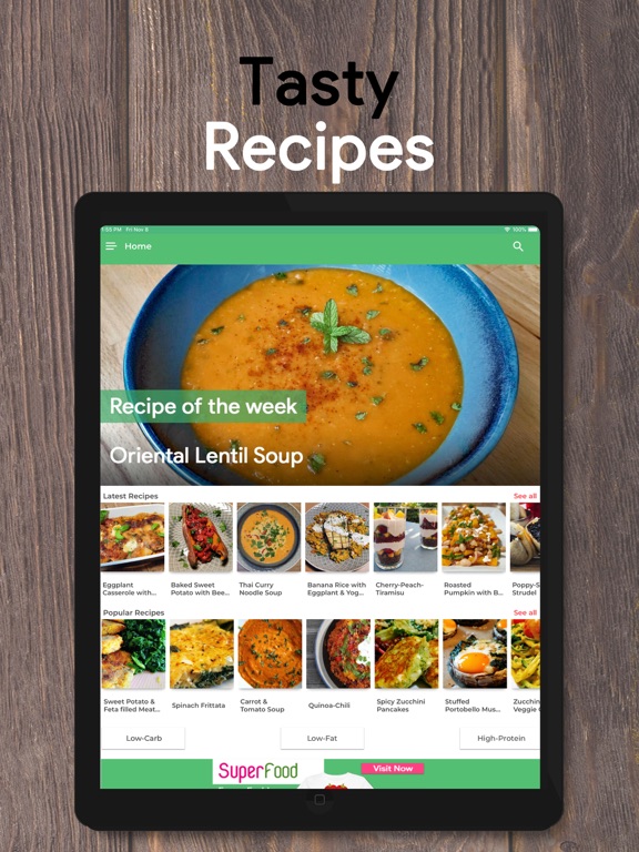 SuperFood - Healthy Recipes iPad screenshot 1 - Food & Drink app