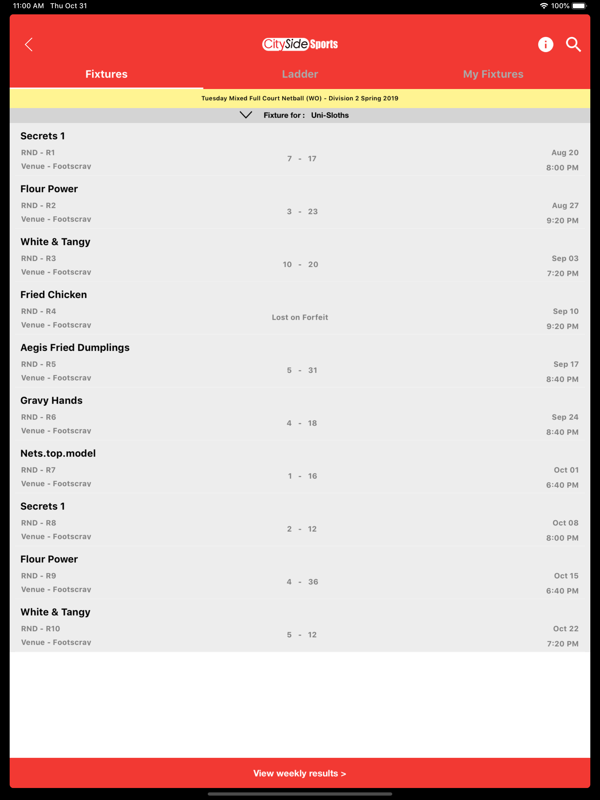 CitySide Sports screenshot 8