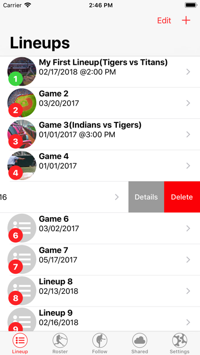 Screenshot #1 pour Lineup Card