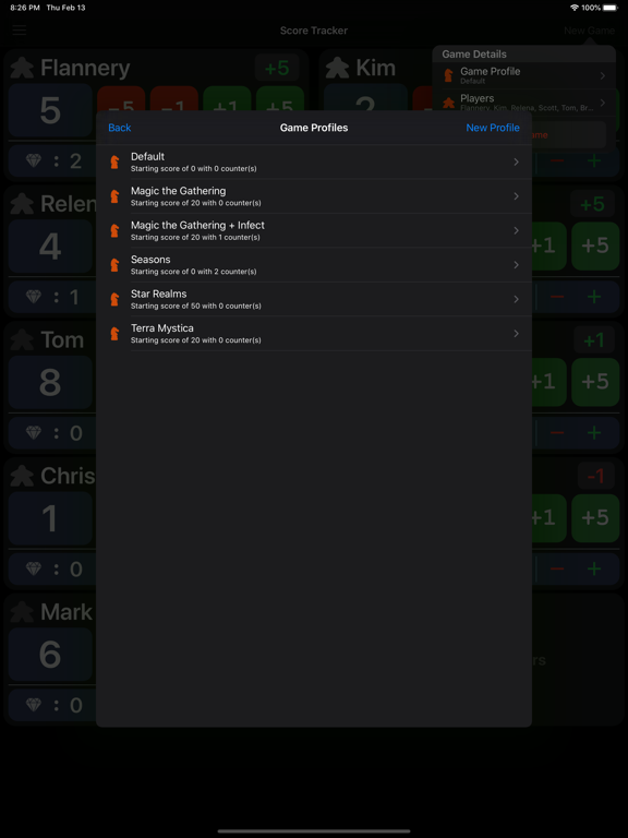 Game Score Tracker iPad screenshot 5 - Utilities app