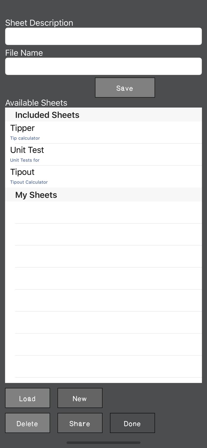 Calculator  SpreadSheet