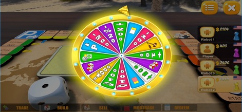 Rento - Online Dice Board Game - This tool features an exciting spin-the-wheel mini-game, demonstrating how luck can influence outcomes while tracking player progress with on-screen statistics.