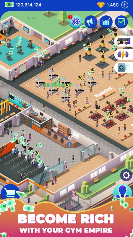 Idle Fitness Gym Tycoon - Game screenshot 2