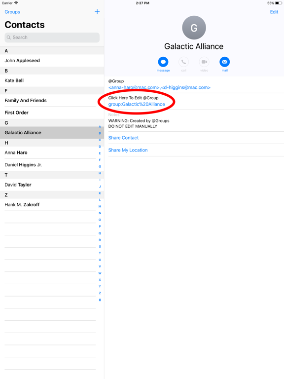 Groups - EmailGroups iPad screenshot 5 - Utilities app