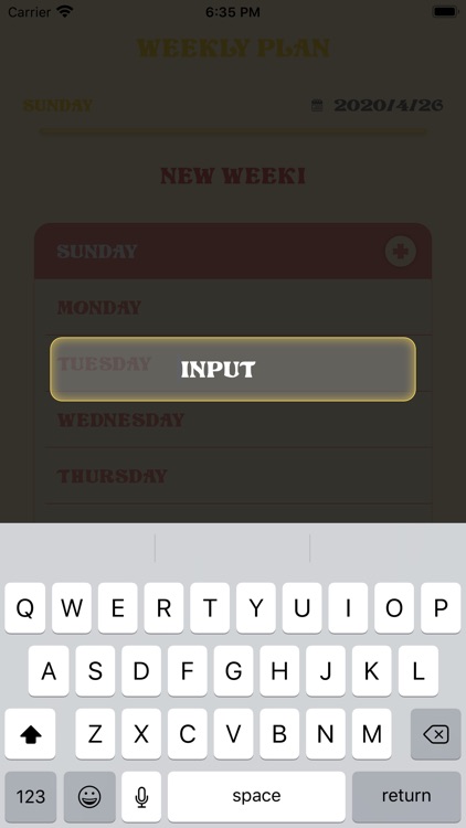 Weekly plan management