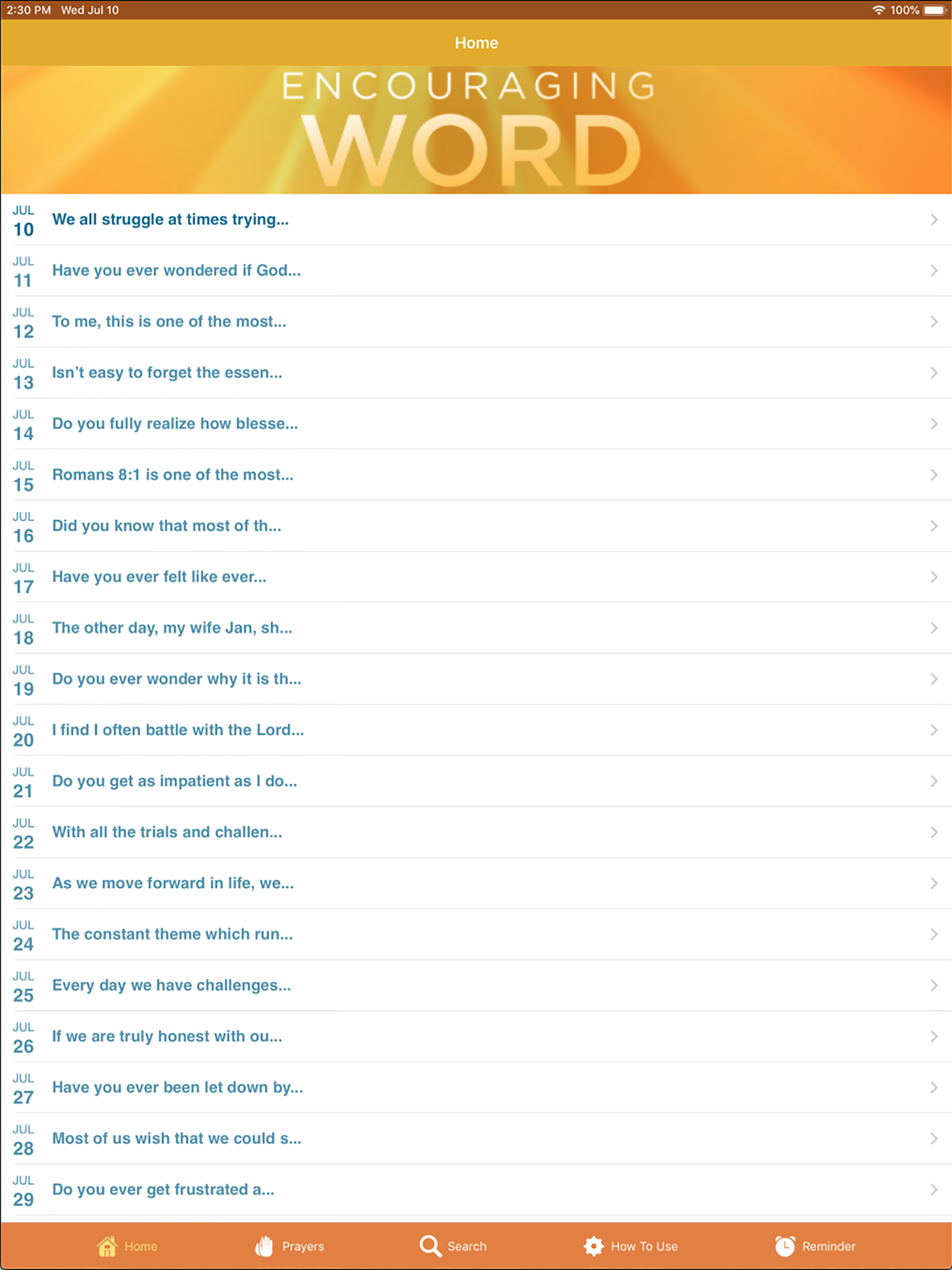 Encouraging Word
