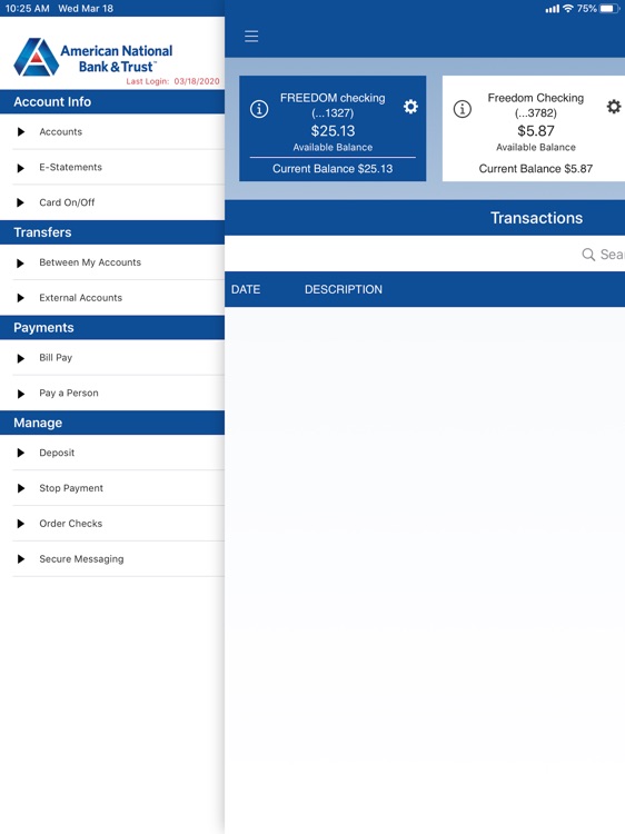 AmNat Bank & Trust for iPad