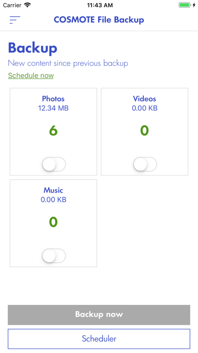COSMOTE File Backup Screenshot