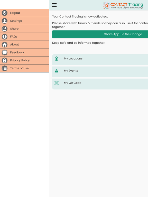 Contact Tracing iPad screenshot