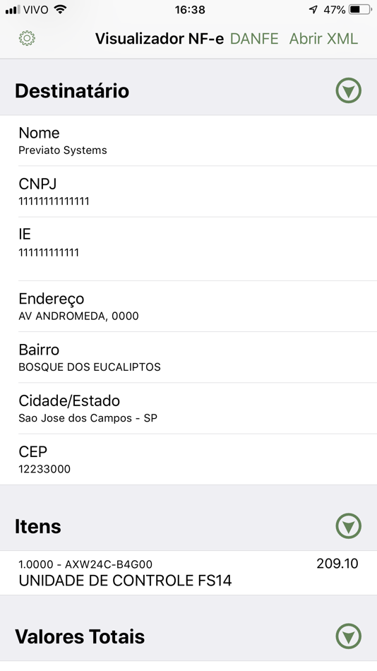 #3. Visualizador NF-e (iOS) Podle: Robson Previato