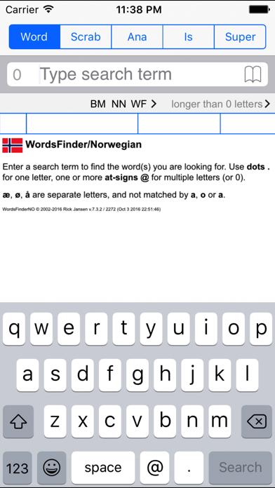 Screenshot #1 pour NO Words Finder PRO/Norwegian