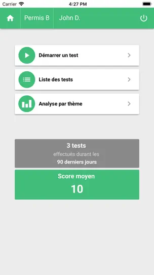 Capture d'écran de Mobipermis sur iPhone 2