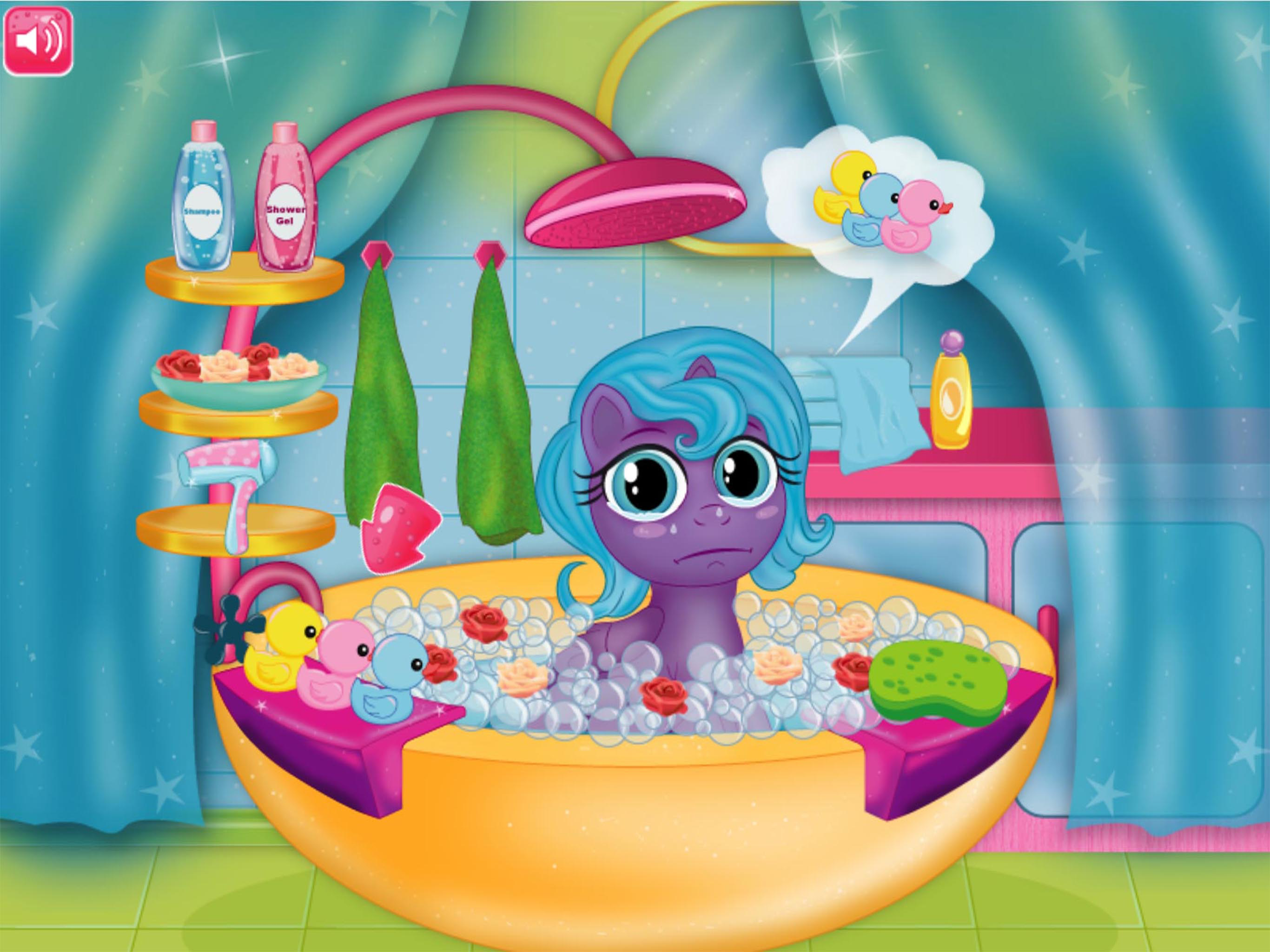 My baby pony bath