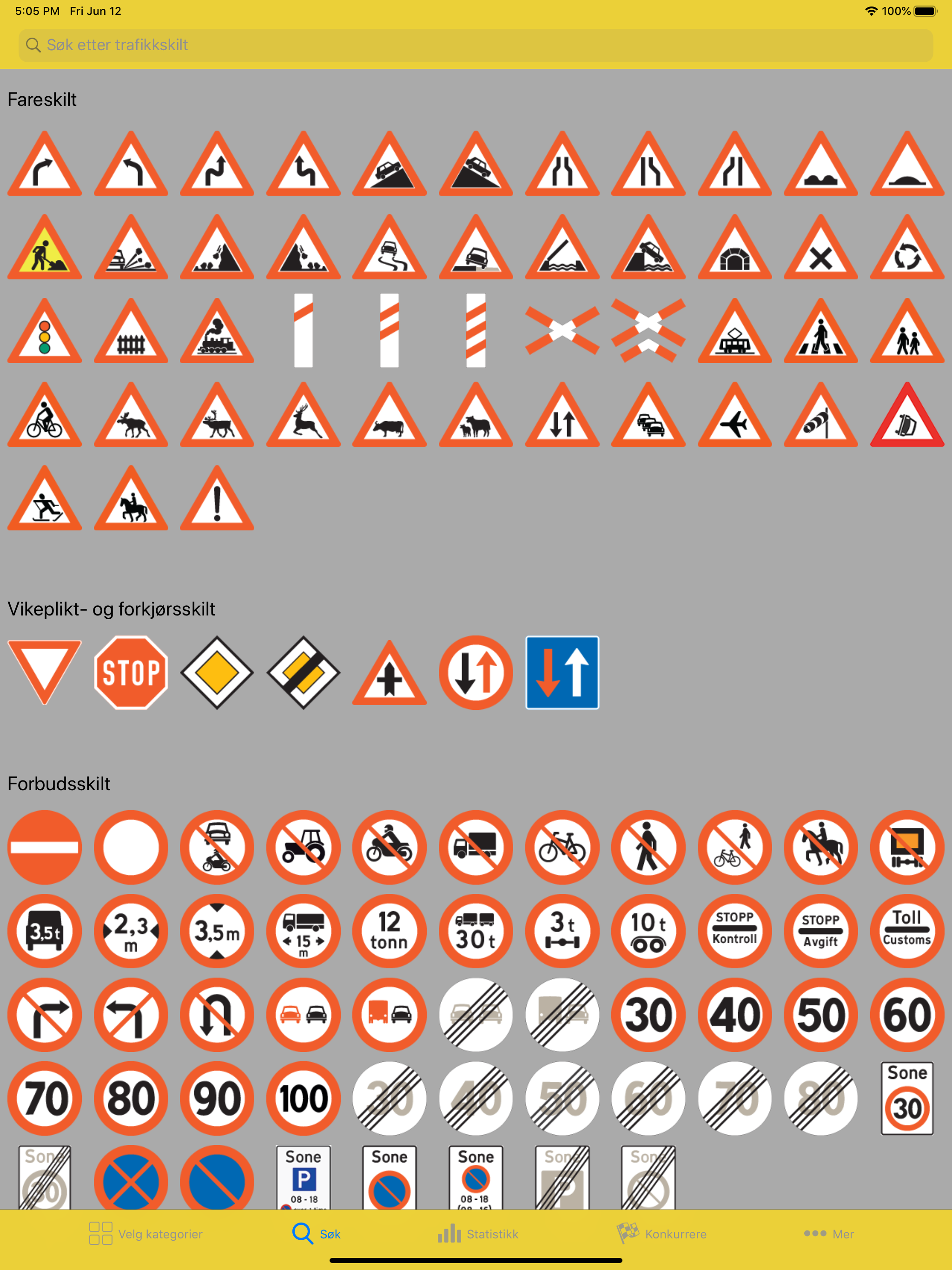 Trafikkskilt Quiz